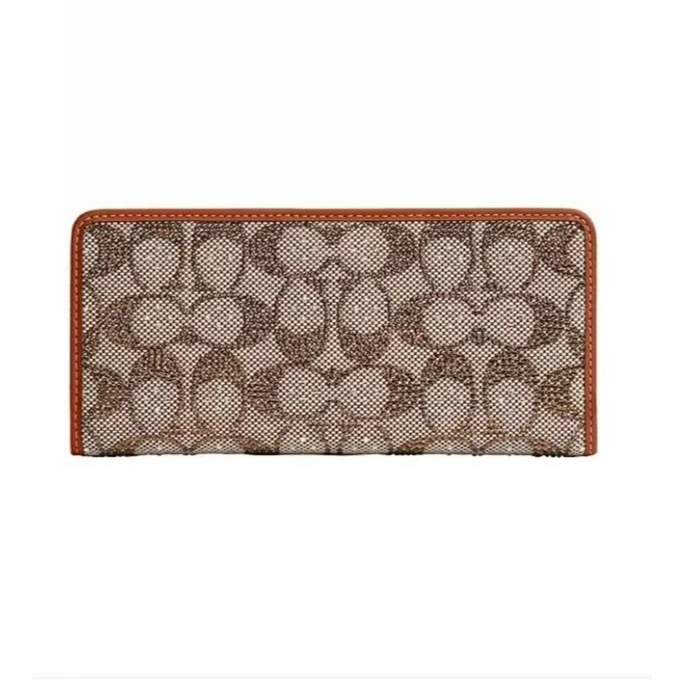 COACH Crystal Signature Jacquard Essential Slim Wallet NEW